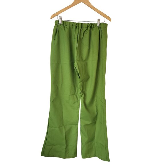 70's Green Leisure Suit Costume Disco Shirt Pants Set Cosplay Comic Con Party - Picture 3 of 13